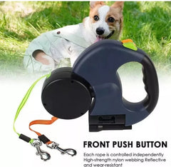 Double Dog Leash with LED Light